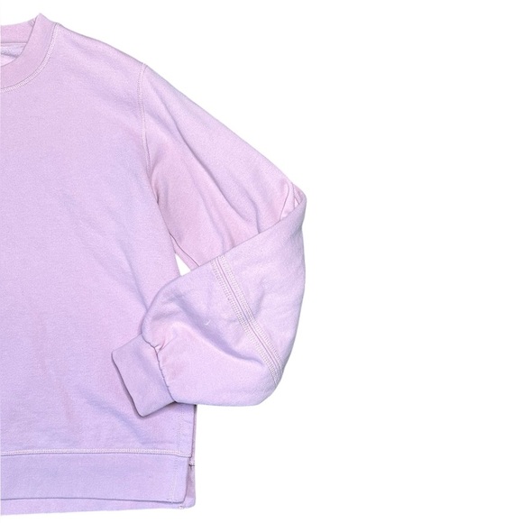 Ganni Software Puff Sleeve Sweet Lilac Rose Pink Sweatshirt Medium - Picture 4 of 10